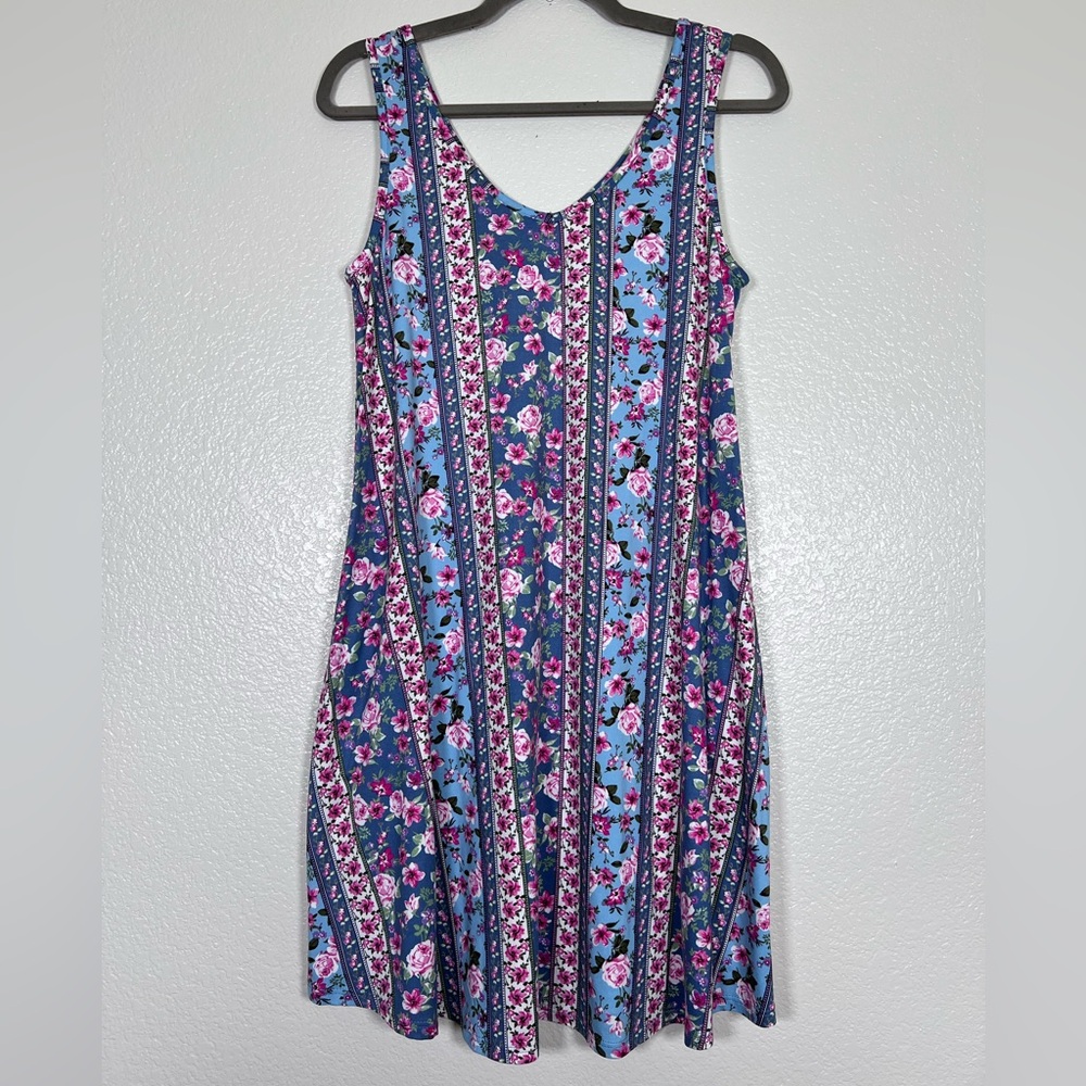 Floral striped super soft dress, size medium